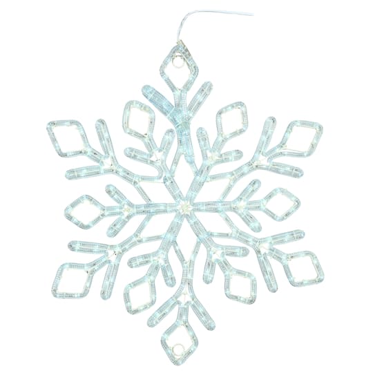 Vickerman Pure White LED Diamond Twinkle Ropelight Snowflake